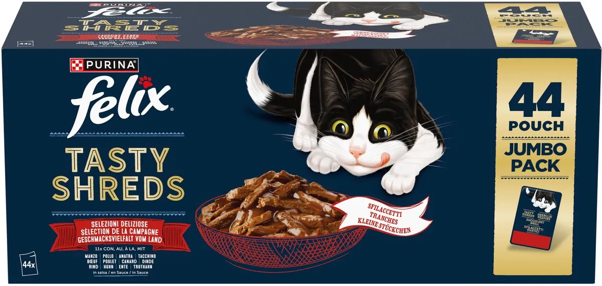 Felix Heerlijke Reepjes Farm Selectie Kattenvoer - 44x80g