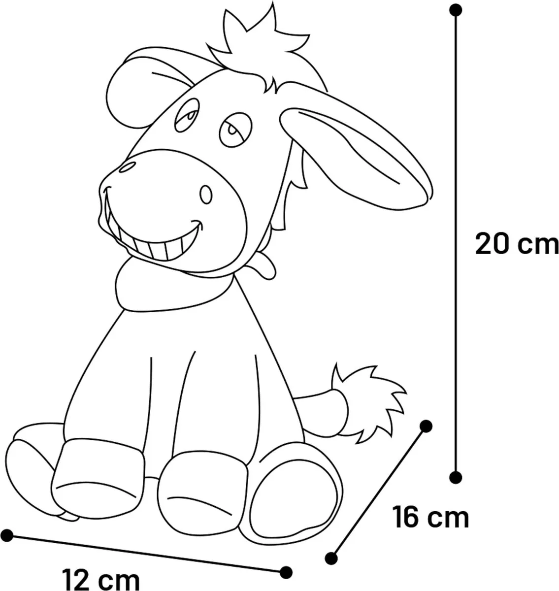 Flamingo Molly Ezel Zittend Hondenspeelgoed - Grijs 20cm