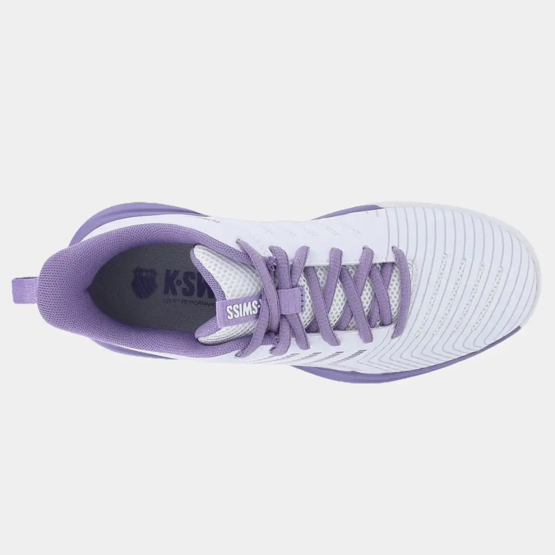 K-Swiss Ultrashot Light Clay Dames Tennisschoen - Wit/Paars - afbeelding 6 van 6