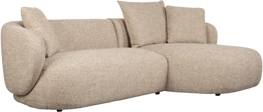 Zuiver Stones 3-zitsbank Chaise Longue Rechts Lichtbruin