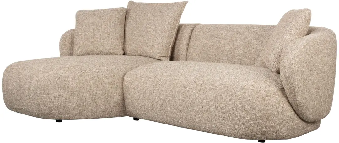 Zuiver Stones 3-zitsbank Chaise Longue Links Lichtbruin