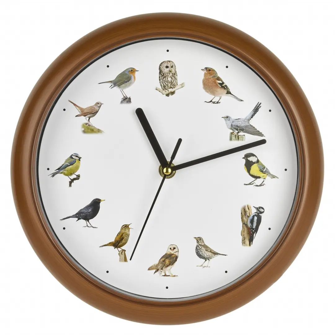 TFA Dostmann Bird Wandklok met Vogelgeluiden 25cm