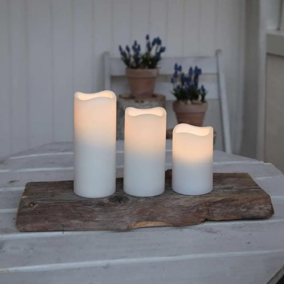 Star Trading Paul Outdoor LED Kaarsen - Set van 3 - Ø7,5cm - afbeelding 2 van 3