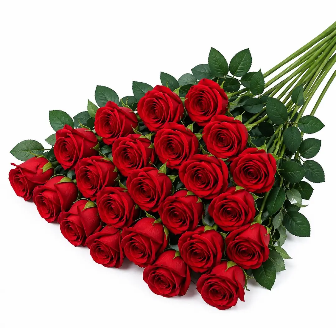 Set van 20 Kunst Rozen Rood