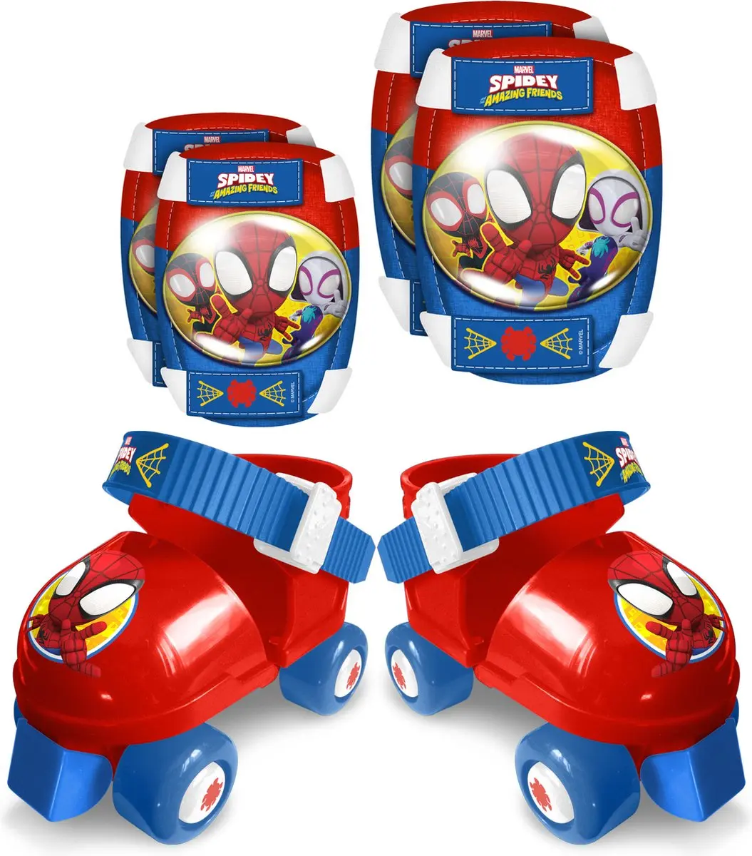 Marvel Rolschaatsen Spidey Jongens Blauw/rood Mt 23-27 met bescherming