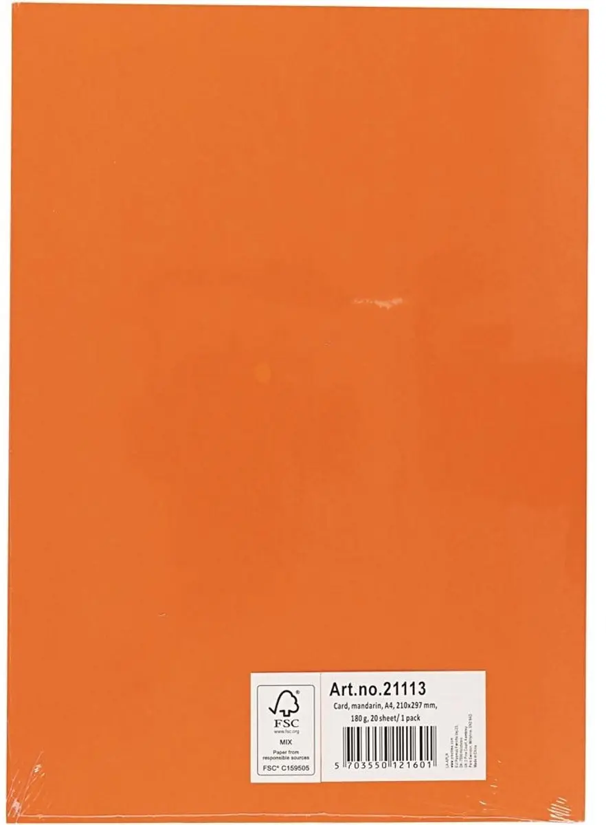 Creativ Company Hobbykarton A4 180g - Oranje - 20 vellen - afbeelding 6 van 6