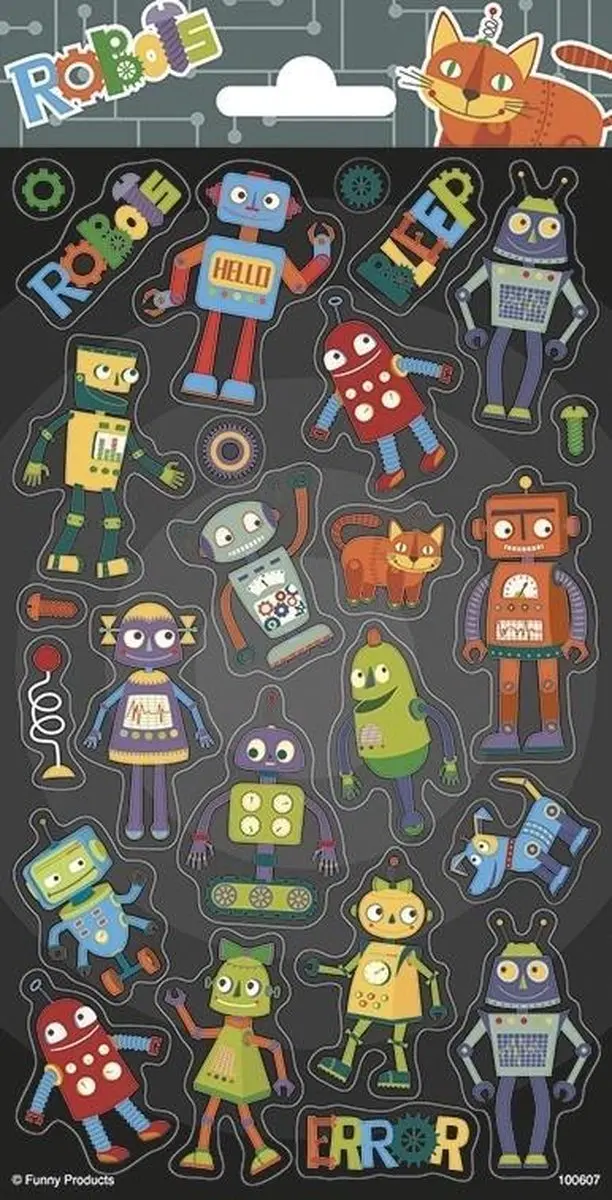 ThimbleToys Stickerblad Robot - Multicolor - afbeelding 3 van 3