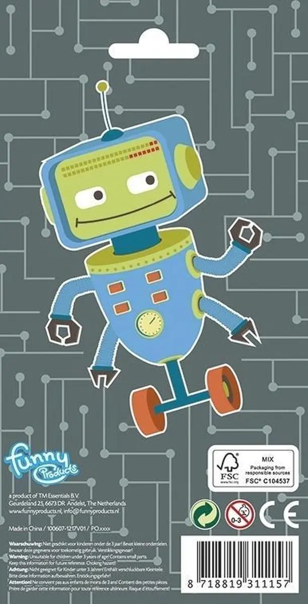 ThimbleToys Stickerblad Robot - Multicolor - afbeelding 2 van 3