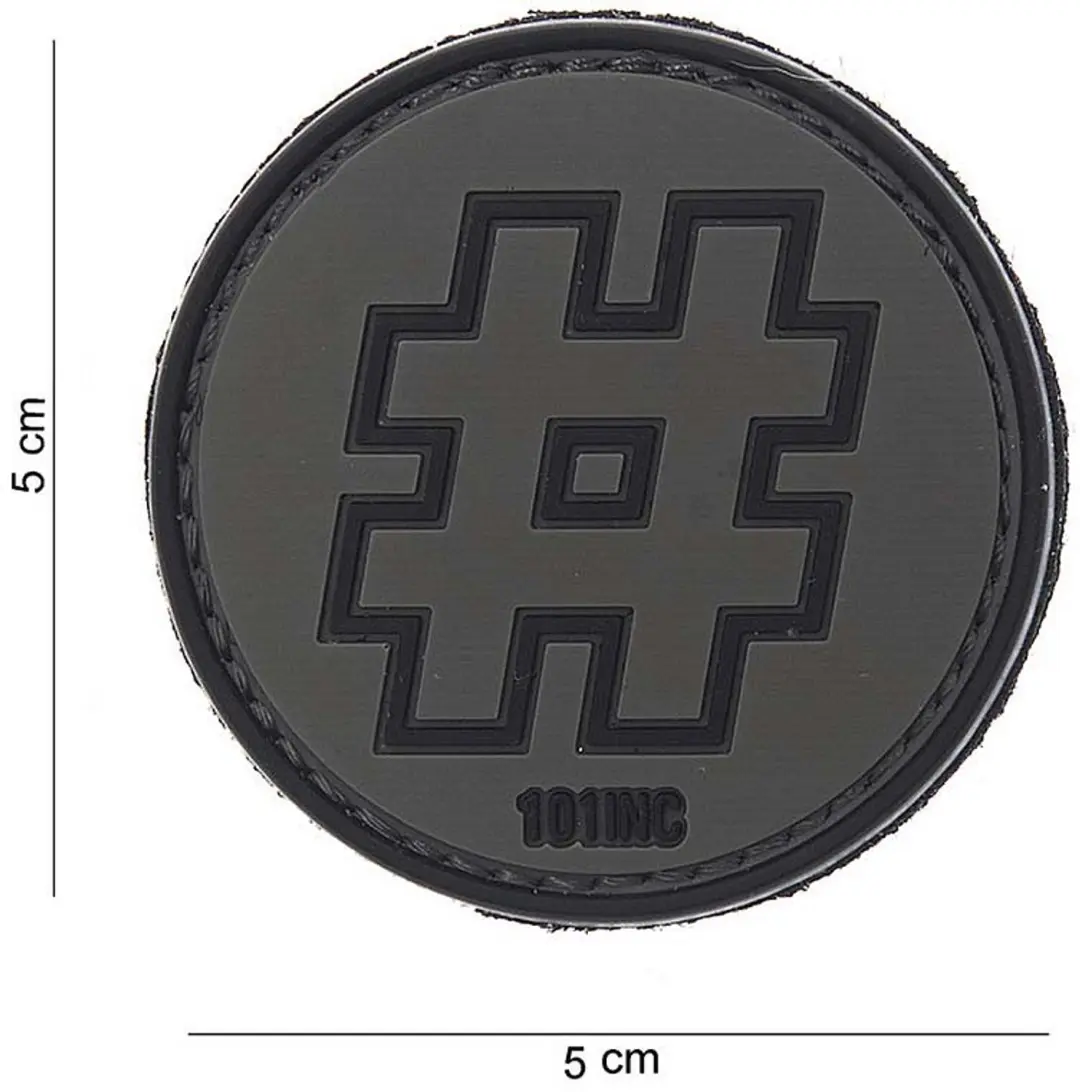 Embleem 3D PVC Hashtag zwart #10093