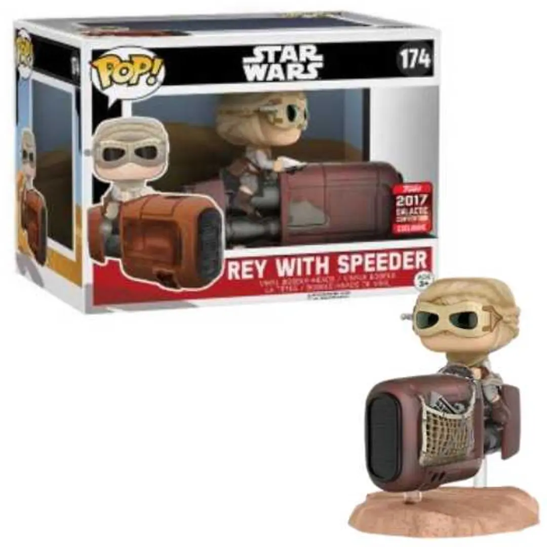 Funko Pop! Star Wars: Rey with Speeder #174 2017 Galactic Convention [Box condit