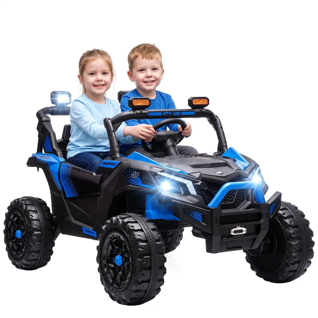 AIYAPLAY Kids Electric UTV-Metall, Kunststoff-121L x 79B x 77H cm-Blau
