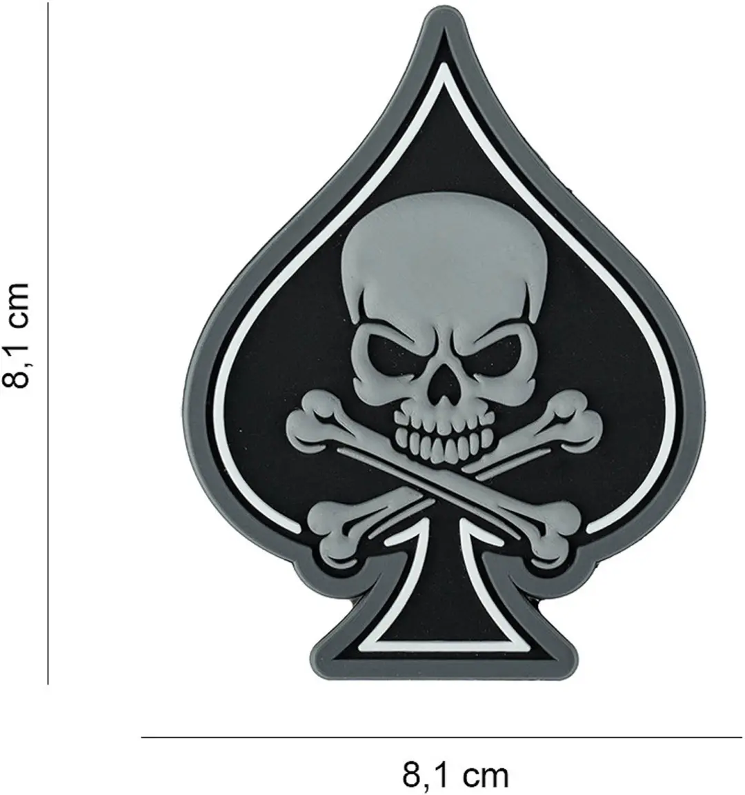 Embleem 3D PVC Ace of Spades skull and bones #2074