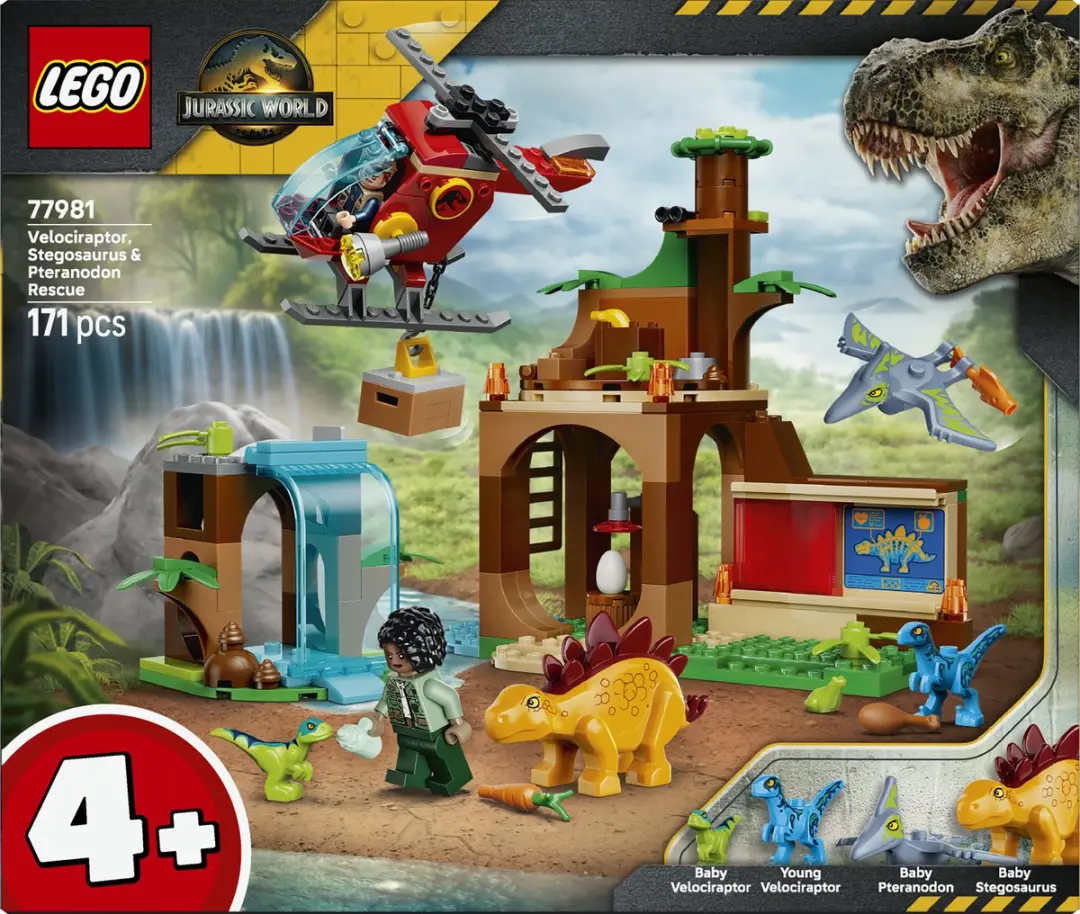 LEGO Jurassic World Velociraptor, Stegosaurus en Pteranodon redding - 171 onderdelen - afbeelding 6 van 6