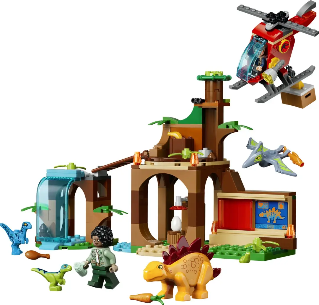 LEGO Jurassic World Velociraptor, Stegosaurus en Pteranodon redding - 171 onderdelen - afbeelding 5 van 6