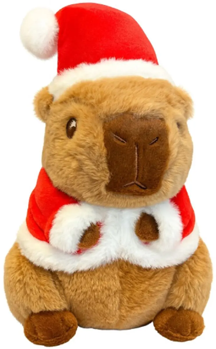 Capibara Kerstman Pluche Knuffel 26 cm