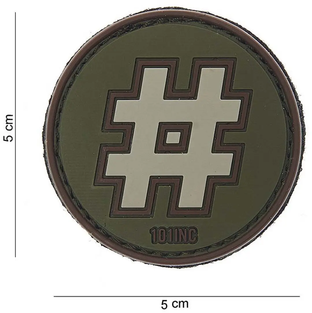 Embleem 3D PVC Hashtag groen #10094