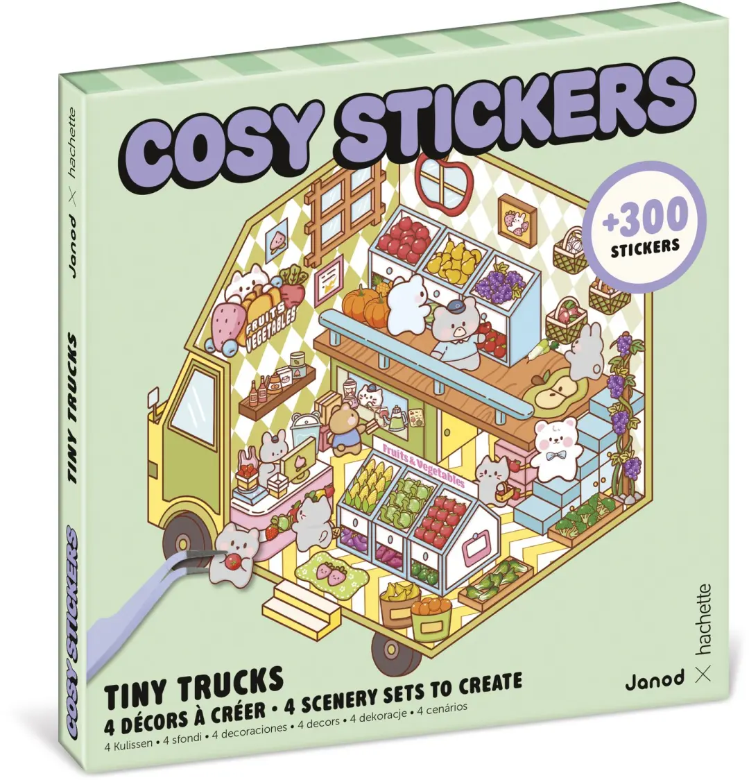 Janod Cosy Stickers Tiny Trucks