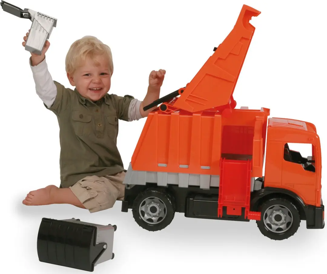 Lena Vuilniswagen 64cm - Zwart/Oranje - afbeelding 5 van 6