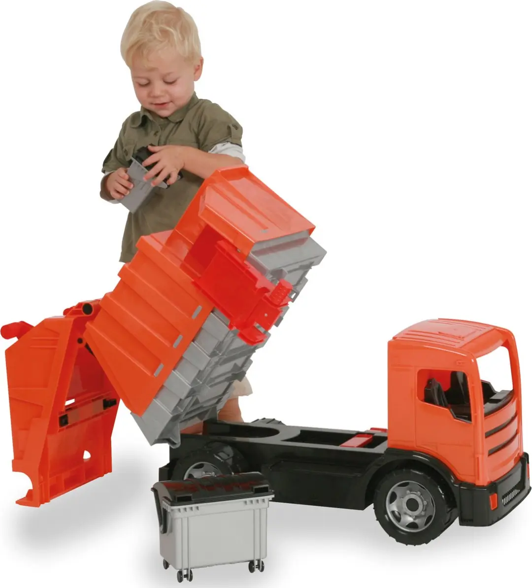 Lena Vuilniswagen 64cm - Zwart/Oranje - afbeelding 4 van 6