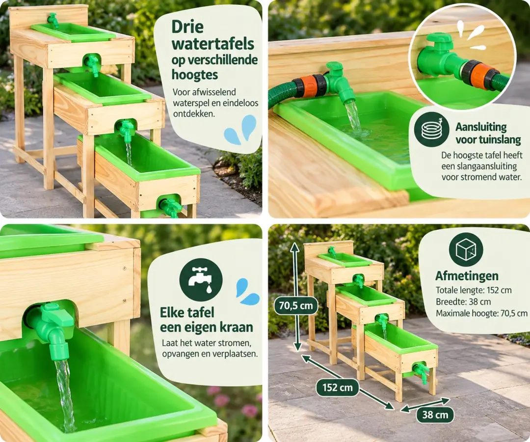 Kids in the garden Houten watertafel set