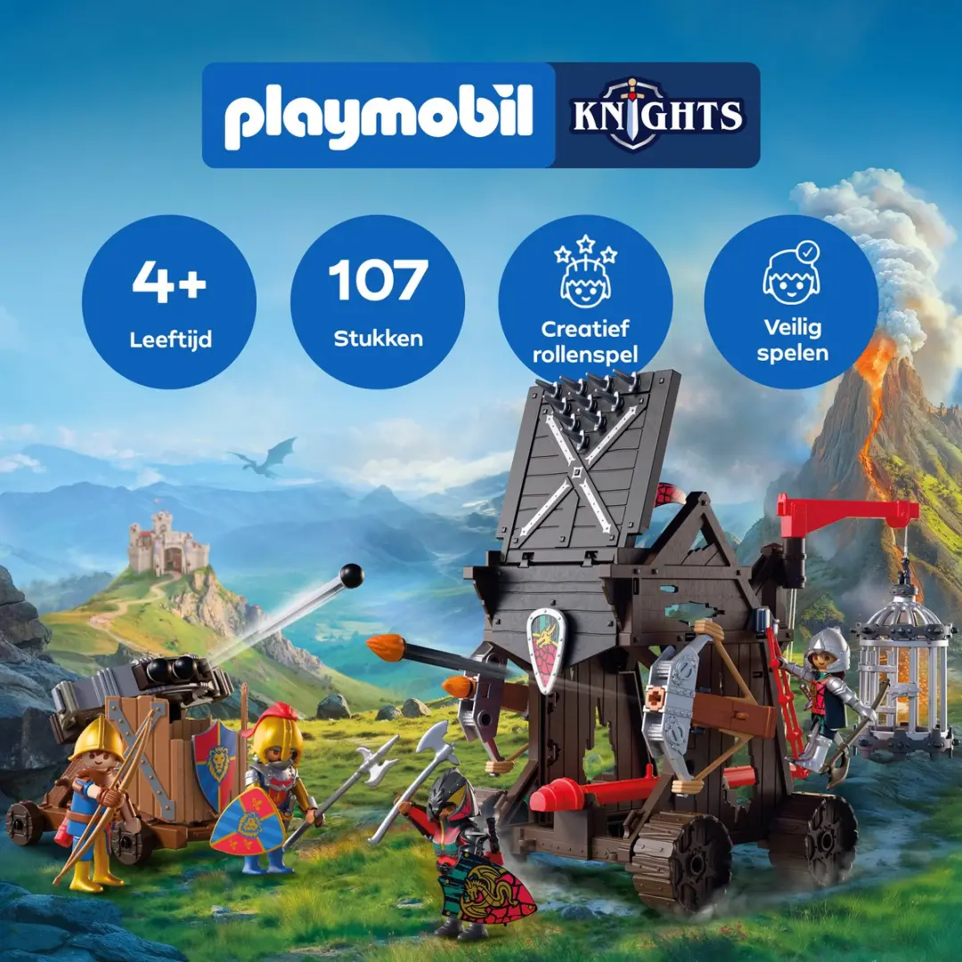 Playmobil Aanvalstoren Drakenridder - 4 Ridders - afbeelding 6 van 6