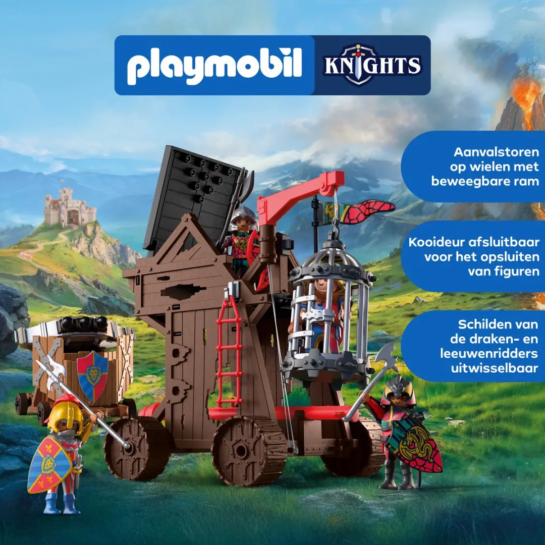 Playmobil Aanvalstoren Drakenridder - 4 Ridders - afbeelding 2 van 6