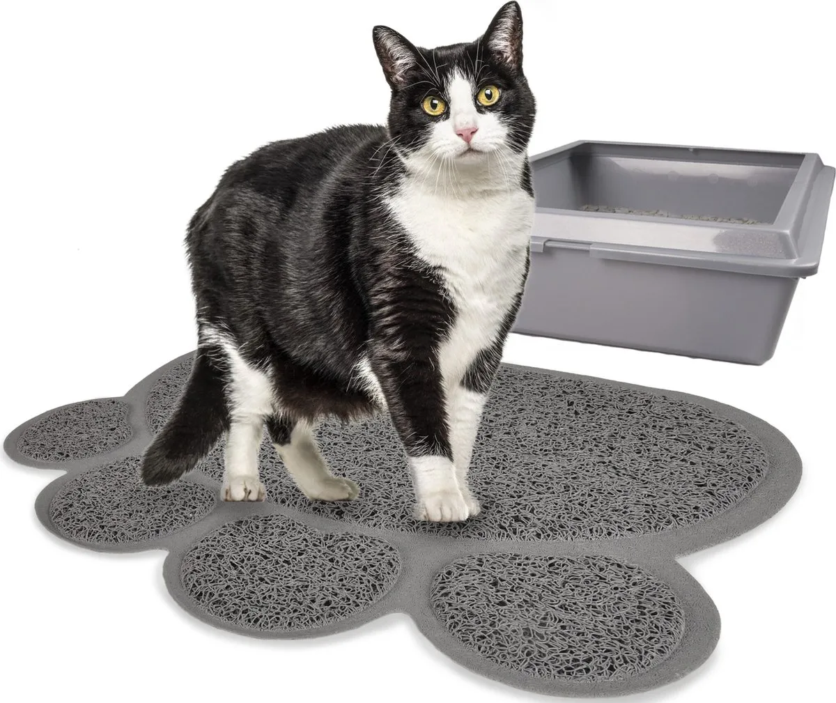 Flamingo Kattenbakmat Poot 60x45cm - Antracietgrijs