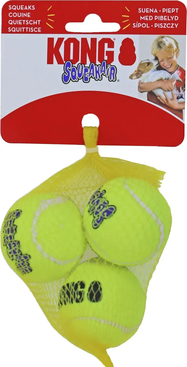 KONG Air Squeaker Tennisbal - 3 Stuks