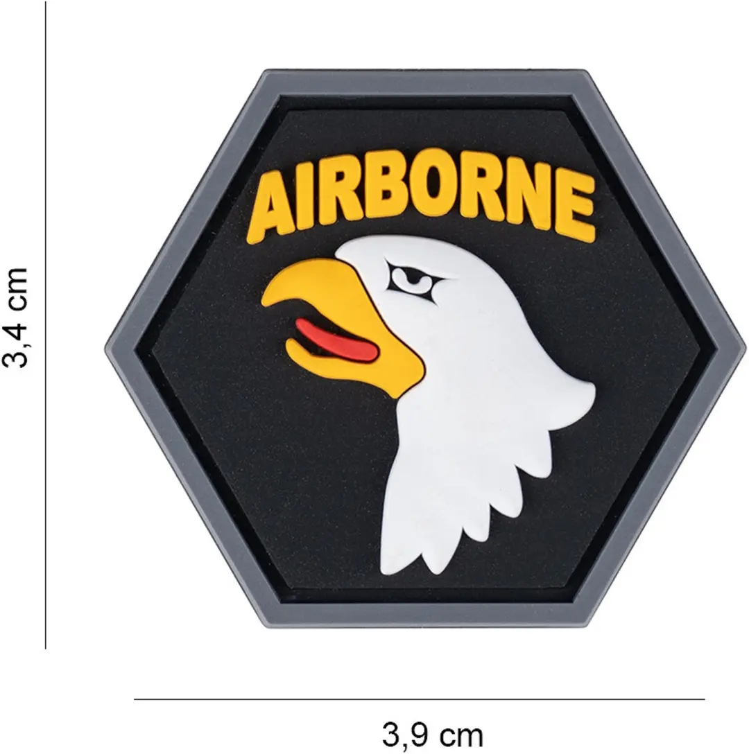 Embleem 3D PVC Hexagon 101st Airborne #8061