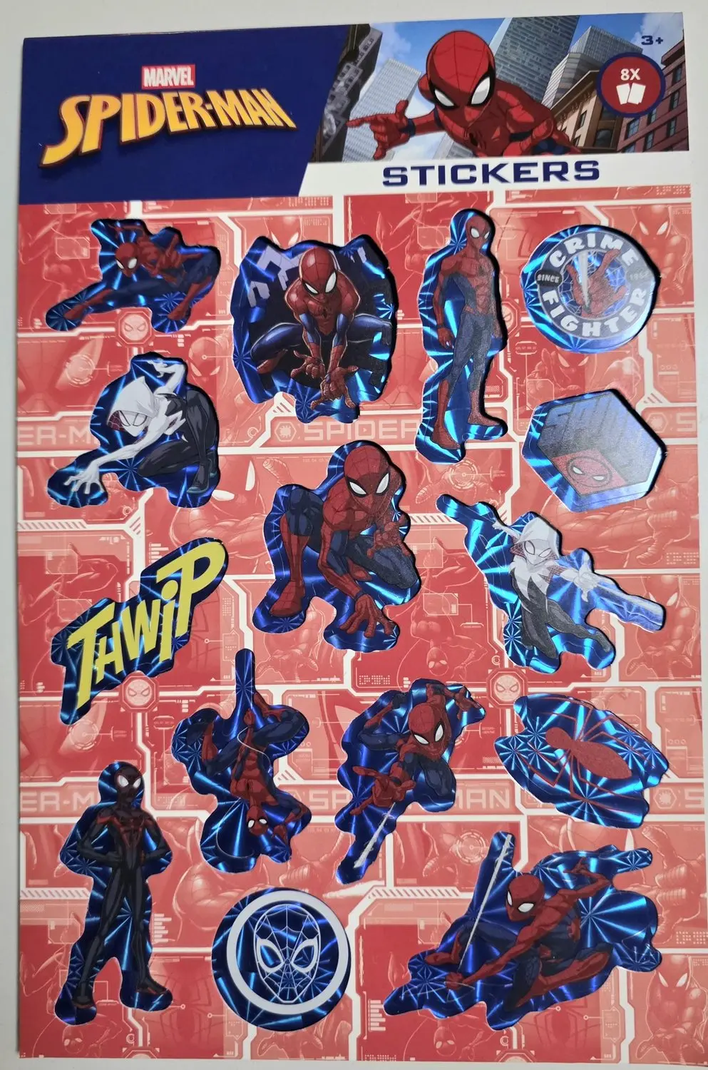 8x stickervel Marvel spiderman