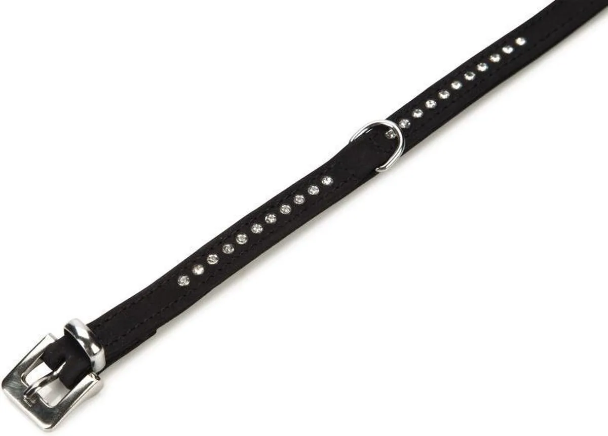 Beeztees Buffalo Halsband - Leer Zwart 43-55cm