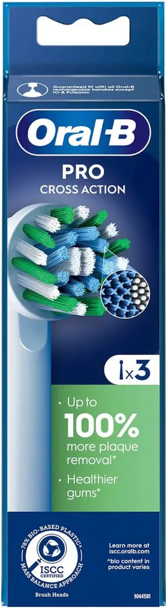 Oral-B Pro Cross Action Opzetborstels - 3 stuks - Wit - afbeelding 2 van 6