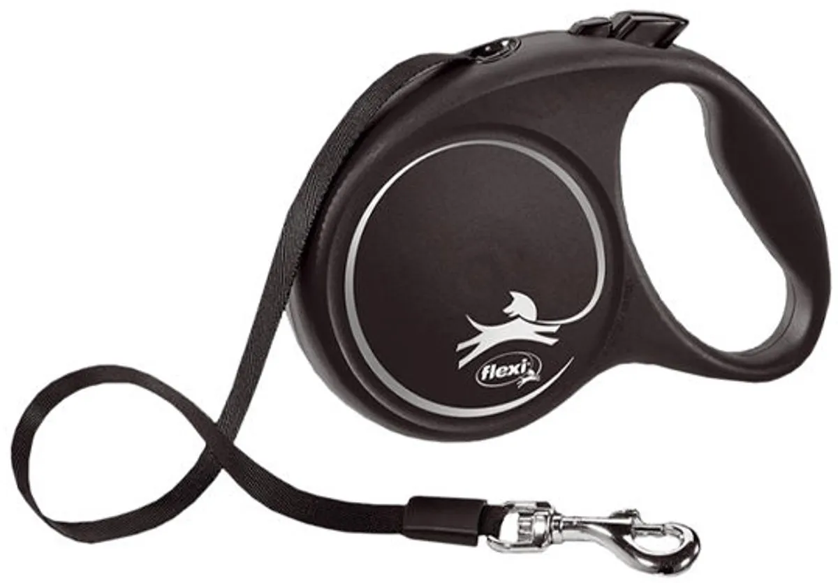 Flexi Black Design Tape Hondenriem - S - 5m - Zwart