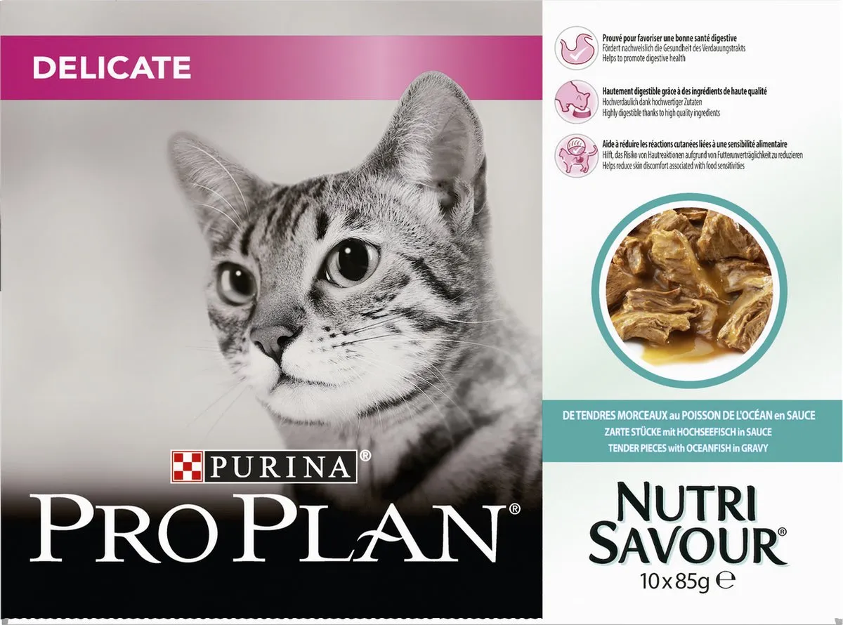 Pro Plan Cat NutriSavour Delicate - 10x85g