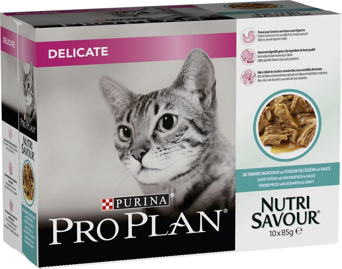 Pro Plan Cat NutriSavour Delicate - 10x85g
