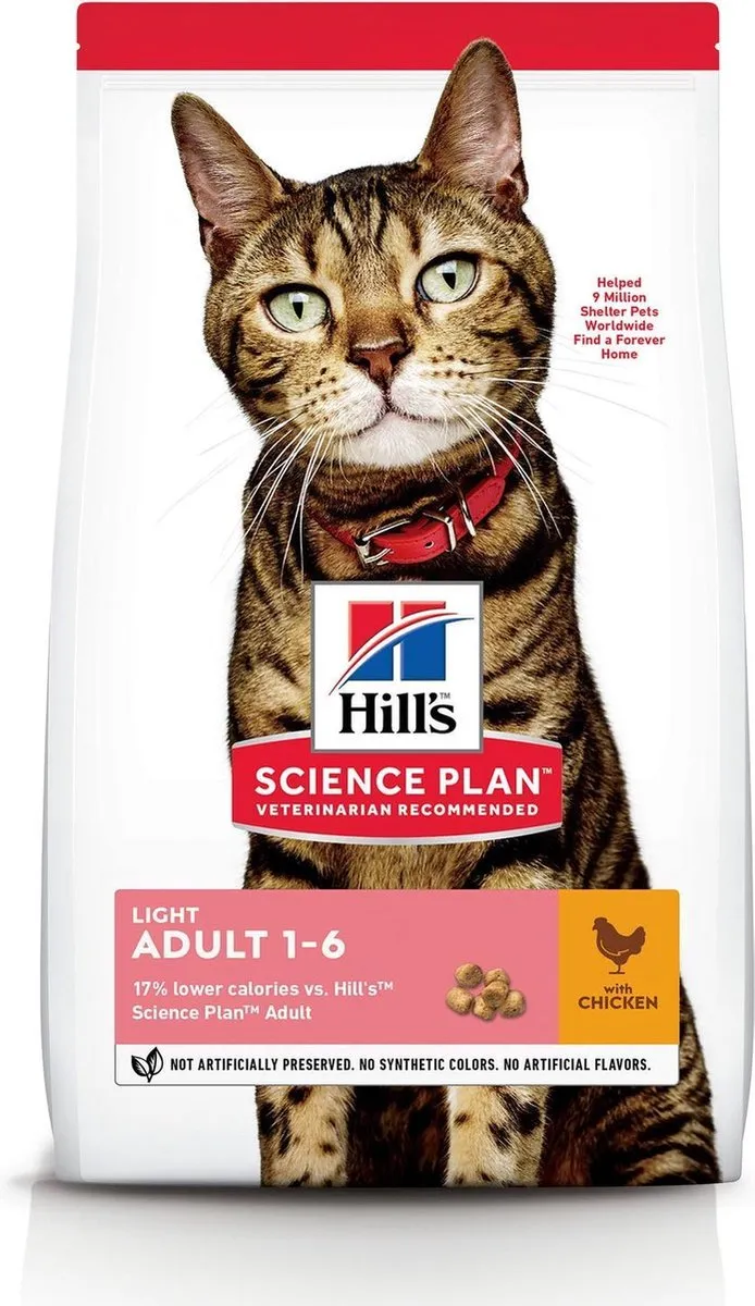 Hill's Feline Adult Light Kattenvoer Kip 7kg