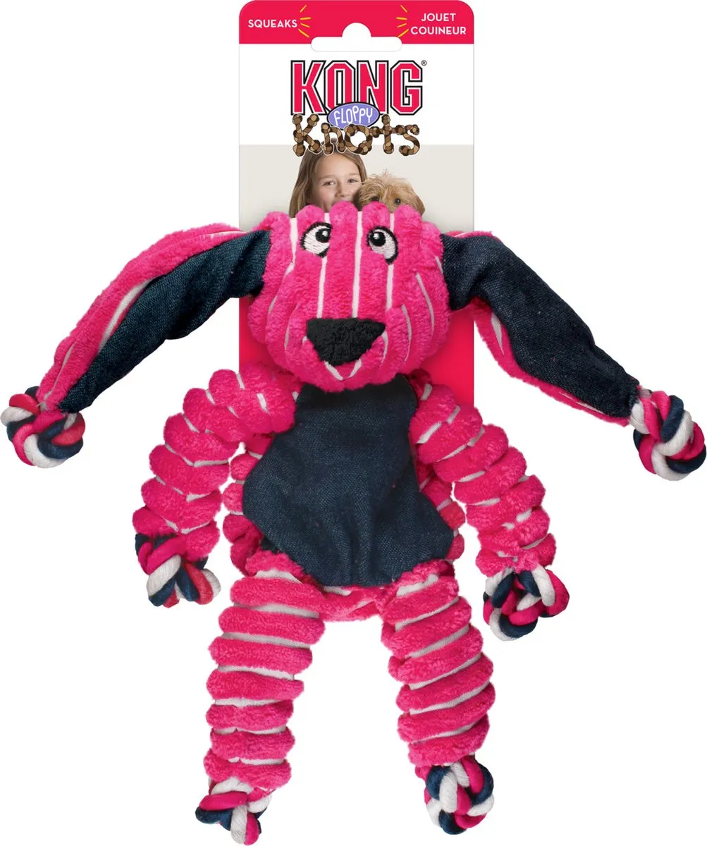KONG Floppy Knots Bunny - 14x5x23cm Roze