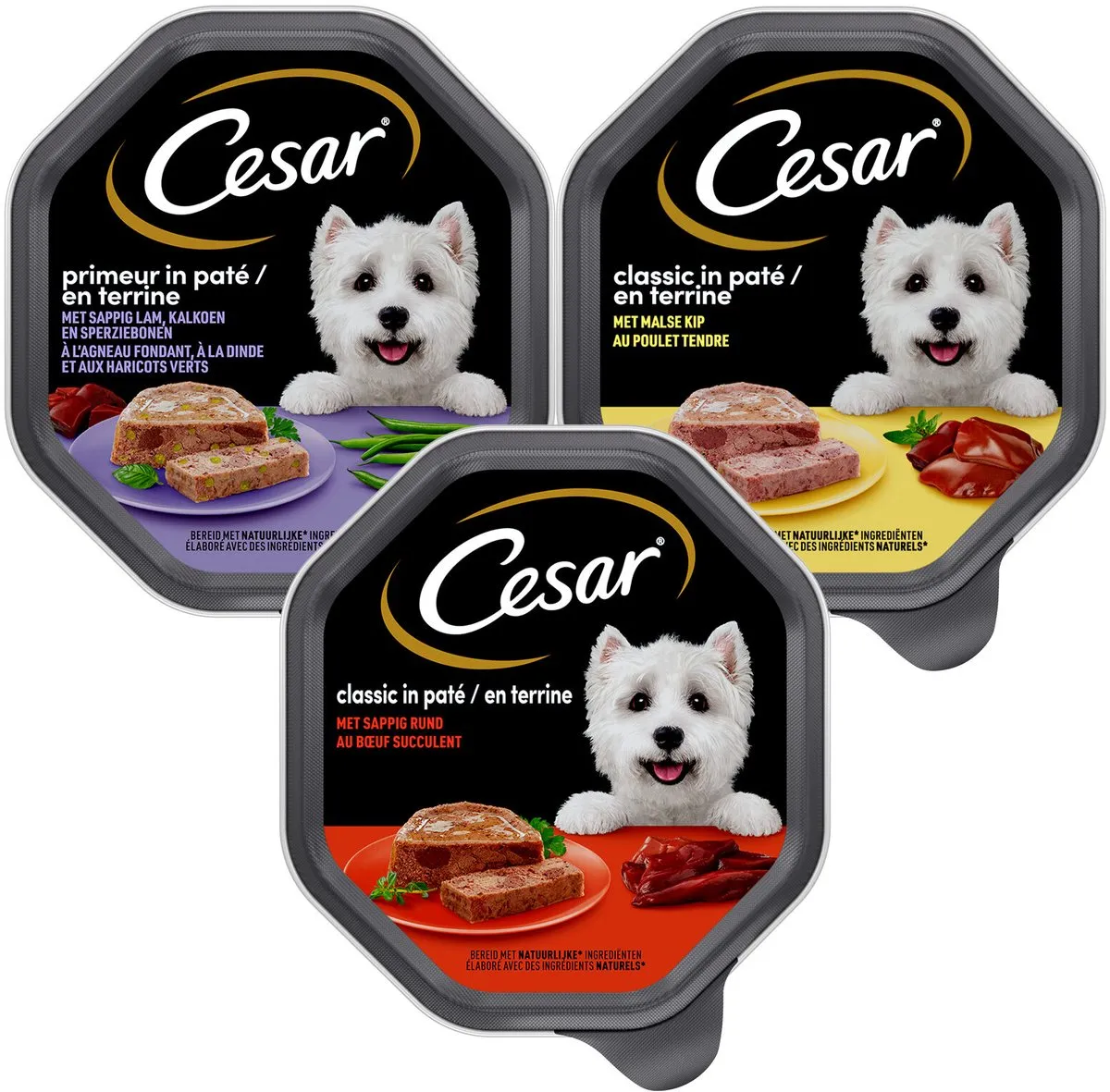 César Classic Hond Natvoer Kalkoen & Lam 14x150g