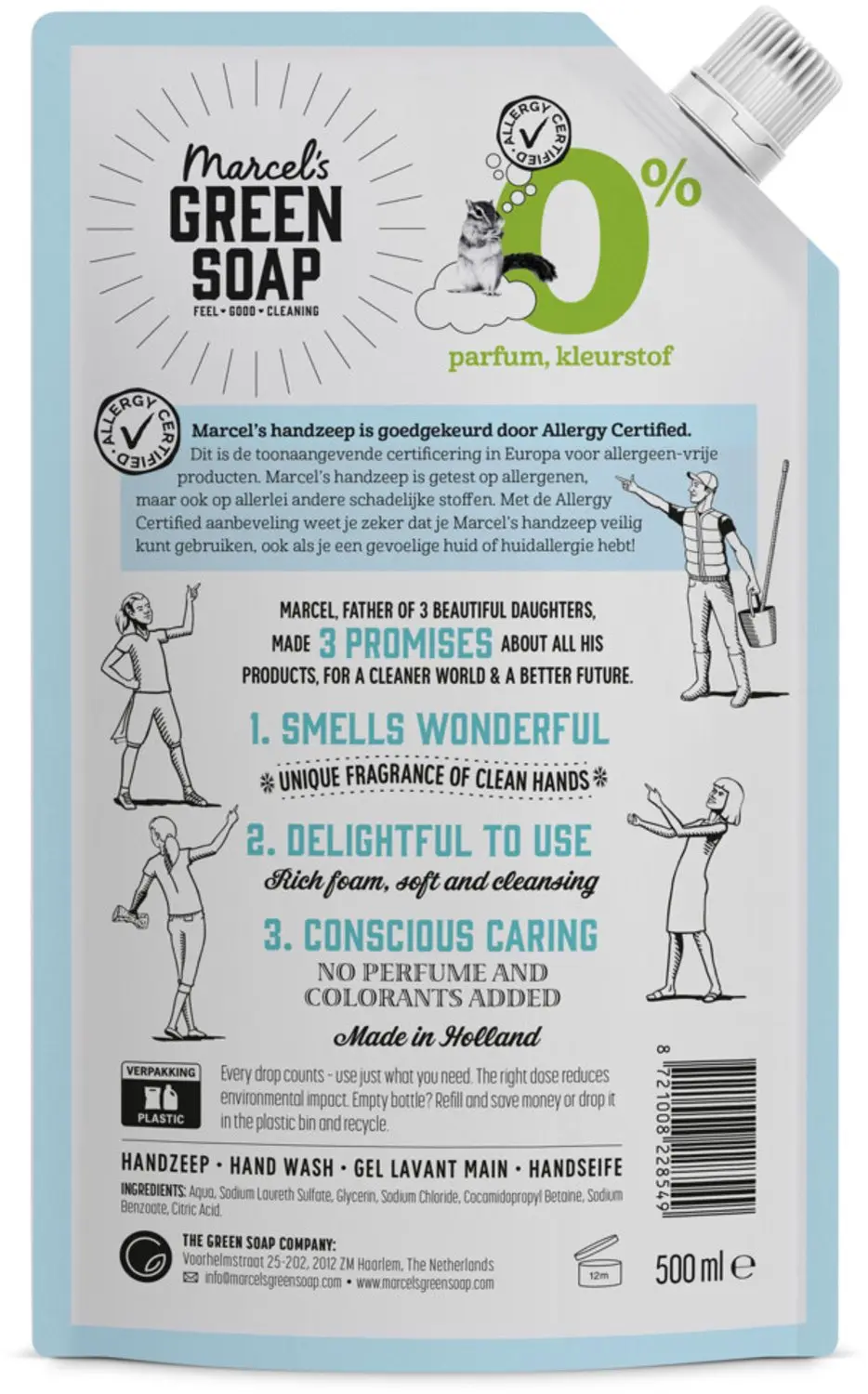 Marcel's Green Soap Handzeep 0% Navulling 500ml - afbeelding 4 van 6