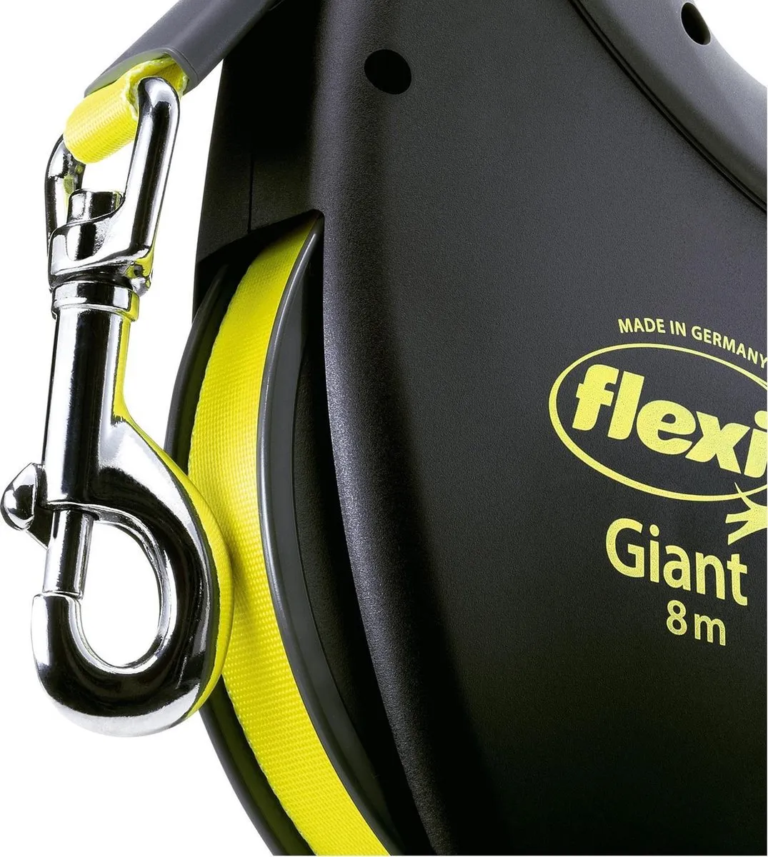 Flexi Giant Tape Hondenriem - M - 8m - Zwart/Neon
