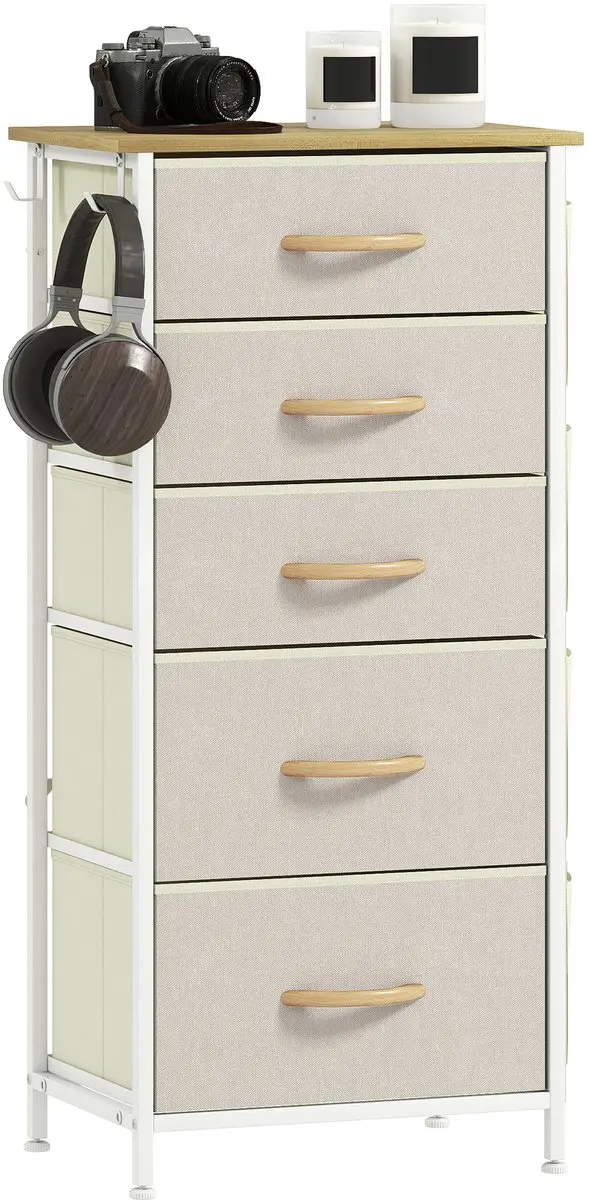 HOMCOM stoffen dressoir, vliesstof, 45x30x94,5 cm, beige