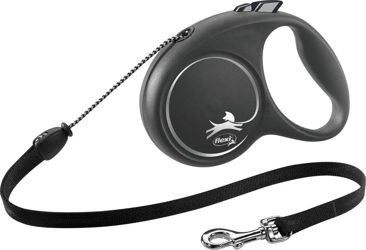 Flexi Black Design Hondenriem Rollijn M - 5m - Zwart