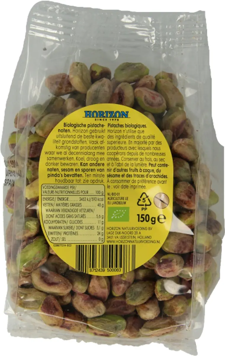 Horizon Pistachenoten Bio 150g - afbeelding 2 van 5