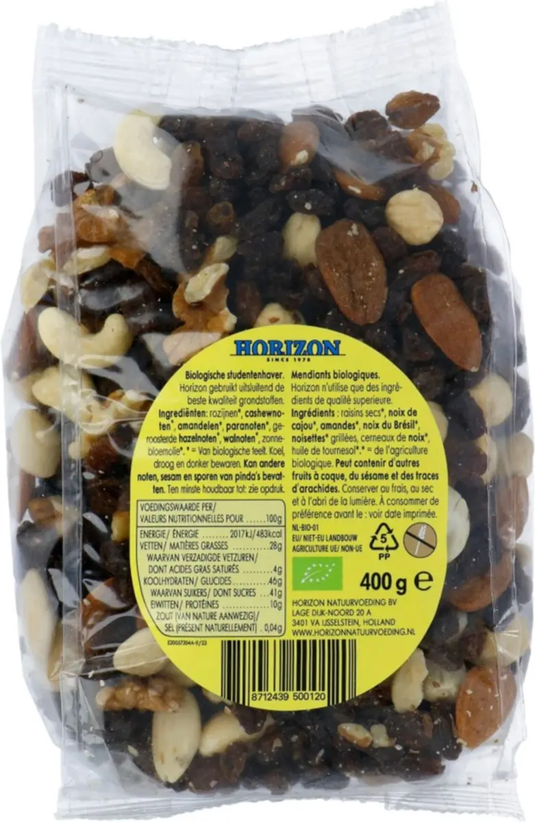 Horizon Studentenhaver Biologisch 400g - afbeelding 4 van 5