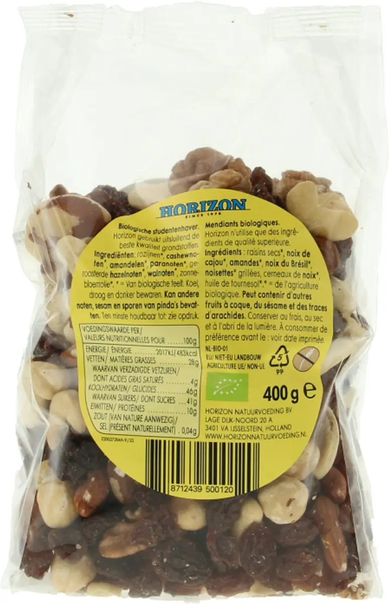 Horizon Studentenhaver Biologisch 400g - afbeelding 3 van 5