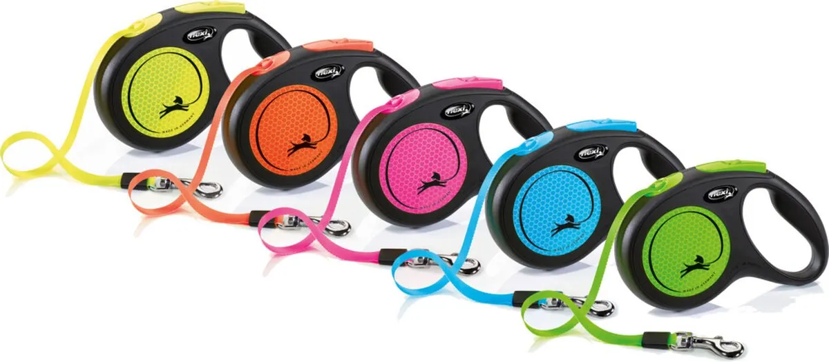 Flexi New Neon Hondenriem Rollijn - Roze - M - 5m - afbeelding 6 van 6