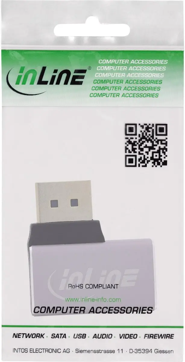 InLine DisplayPort 1.4 Adapter 17291D - 90° Hoek - 8K - afbeelding 2 van 3
