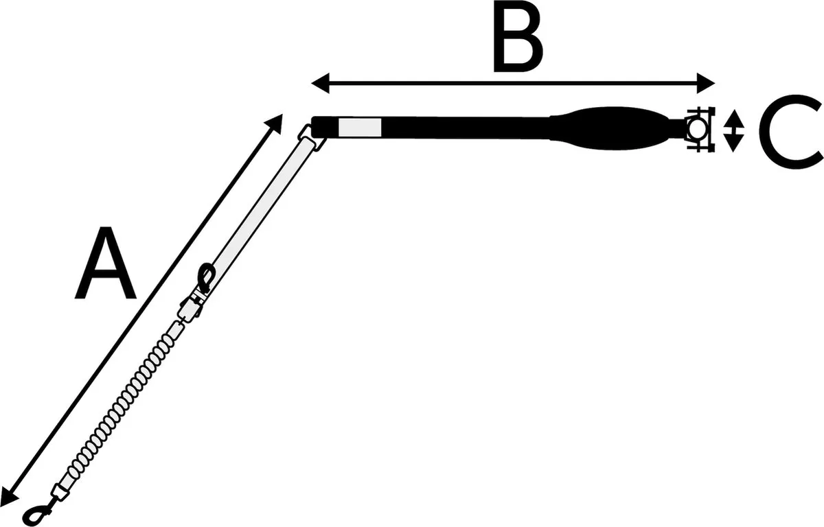 Flamingo Hondenfietsbeugel Lance 60cm - Zwart