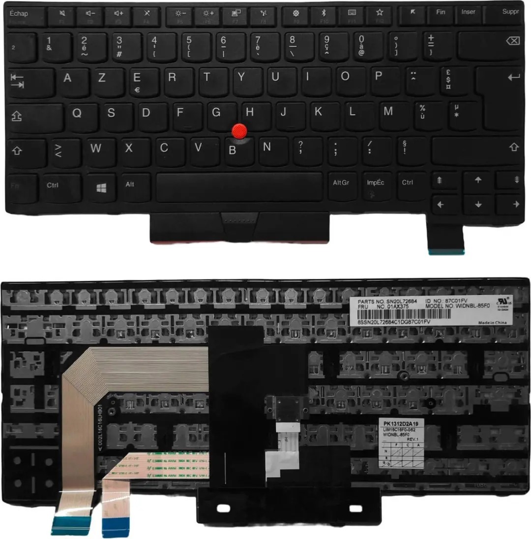 Notebook keyboard for Lenovo Thinkpad T470 T480 AZERTY Assemble