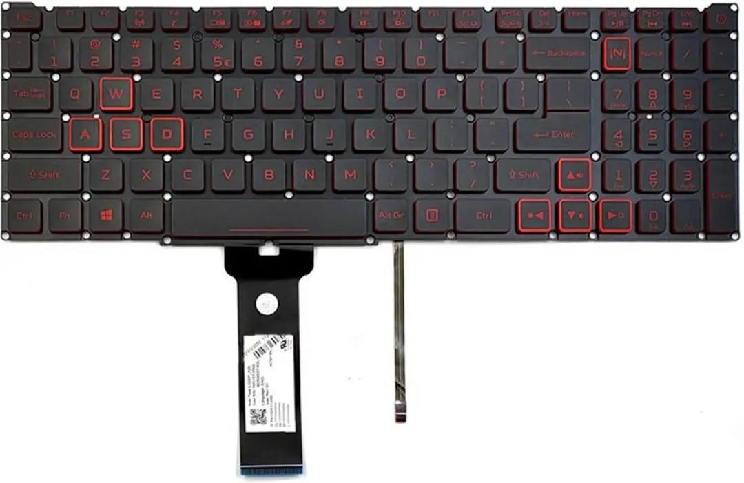 Notebook keyboard for Acer Nitro AN515-54 AN517-51 with red backlit